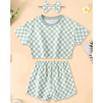 WESIDOM Toddler Girl Clothes Baby Girls Outfits 6M-5T Summer Floral Print Shirt+Shorts+Headband 3pcs Baby Clothing