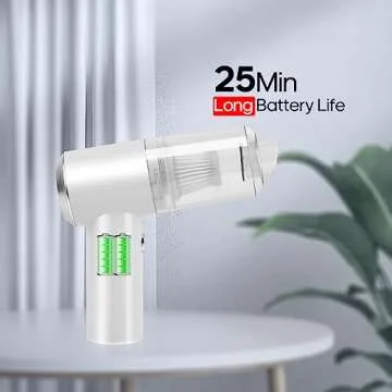 Auloea Mini Car Vacuum Cleaner(4500 pa) Portable Cordless Rechargeable,Tiny Handheld Vacuum, Computer Hand Vacuum for Keyboard and Laptop, Mini Hand Held Vac for Car and Home /V01/White