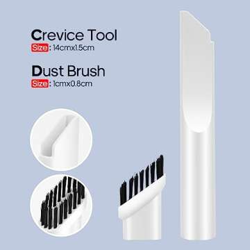 Auloea Mini Car Vacuum Cleaner(4500 pa) Portable Cordless Rechargeable,Tiny Handheld Vacuum, Computer Hand Vacuum for Keyboard and Laptop, Mini Hand Held Vac for Car and Home /V01/White