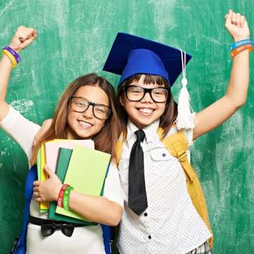 WATINC Colorful Graduation Silicone Bracelets Set for Kids