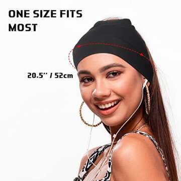 Haysandy Satin Hair Wrap 4 Pieces Pineapple Sleeping Cap Sleep Protector No Fading Head Cover Sleeve for Frizzy Natural Curly Hair, Back Opening (Black, Khaki, Light Gray, White)