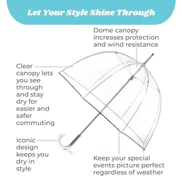 Totes Clear Bubble Umbrella - Stylish Rain Protection for Adults