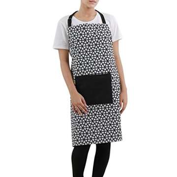 Premium Kitchen Combo 100% Cotton - Set of Apron, Oven Mitten, Pot Holder & Pair of Kitchen Towels for Gifting, Baking, Thanksgiving & Cooking | The Hive in Black Printed | Pack of 5