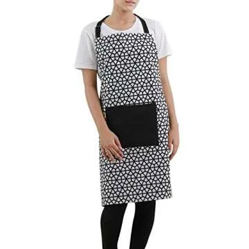 Premium Kitchen Combo 100% Cotton - Set of Apron, Oven Mitten, Pot Holder & Pair of Kitchen Towels for Gifting, Baking, Thanksgiving & Cooking | The Hive in Black Printed | Pack of 5