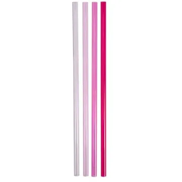 Stanley Reusable Quencher Straws - Pink 4-Pack for Tumblers