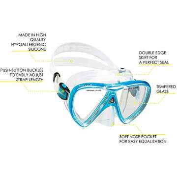 Cressi Bonete Pro Dry Set - Ultimate Snorkeling Package in Aquamarine