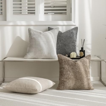 Elegant LANANAS Neutral Throw Pillow Covers Set of 4 for Home