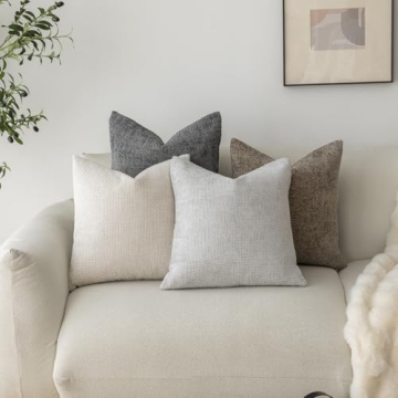 Elegant LANANAS Neutral Throw Pillow Covers Set of 4 for Home