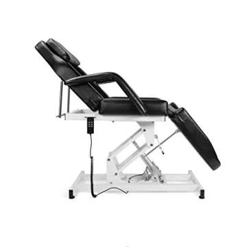 Salon Style Electric Black Massage Table Beauty Bed Chair with Motorized Reclinable Height Power Lift Salon Studio Equipment