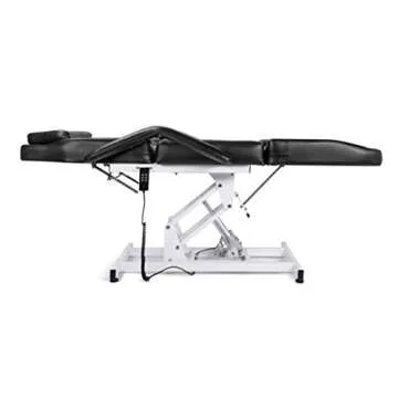 Salon Style Electric Black Massage Table Beauty Bed Chair with Motorized Reclinable Height Power Lift Salon Studio Equipment