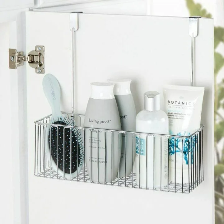 Bathroom Storage Organizer Over Cabinet - Chrome