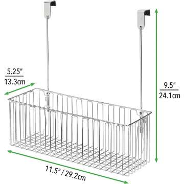 Bathroom Storage Organizer Over Cabinet - Chrome