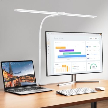 EppieBasic LED Desk lamp,Double Head Architect Desk Lamps for Home Office,Extra Bright Workbench Off...