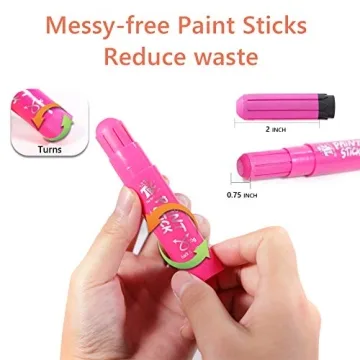 Non-Toxic Washable Paint Sticks for Kids 12 Vibrant Colors