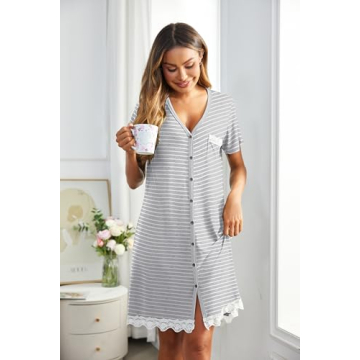 Ekouaer Comfortable Women’s Nightgown - Sleep Shirt for All