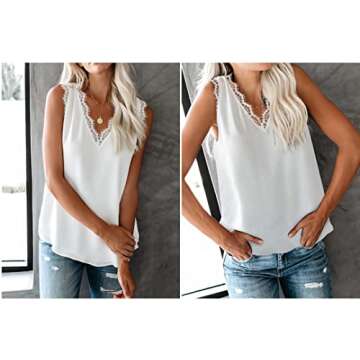 Lime Flare Lace Trim Satin Cami Tank Top for Women