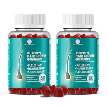 Dr. Robaina Intensive Hair Growth Gummies | Fuller-Looking Hair | Healthier Hair Appearance | Stronger Hair | Made in USA (Pack of 2)