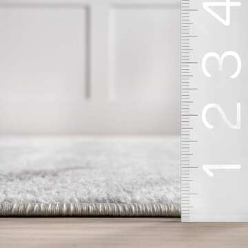 nuLOOM 4x6 Thigpen Contemporary Area Rug, Grey, Abstract Lines, Non-Slip Backing, Stain Resistant, F...