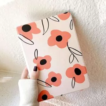 Floral Case for iPad Pro 11 inch 2022 Pro 11" 4th 3rd Generation 2nd Gen Case Flower Pattern Cute Slim Leather Folio Smart Cover with Pencil Holder Auto Sleep/Wake, Color J