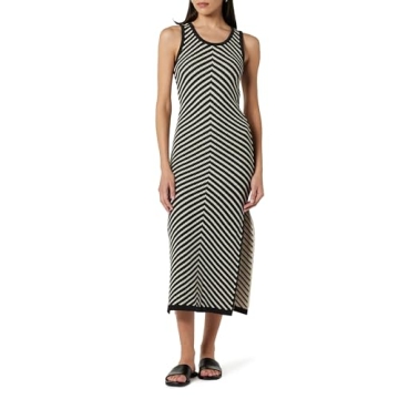 The Drop Women's Ritu Crochet Maxi Dress - Stylish Black & White Chevron