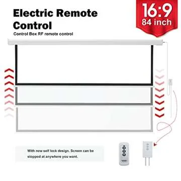 YODOLLA Motorized Projector Screen 84",16:9 4K HD Electric Projector Screen Wall Mounted Ceiling Automatic Retractable Movie Screen for Indoor Outdoor