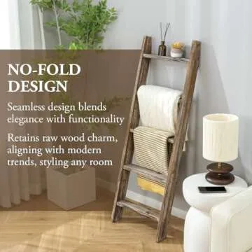 MyGift Decorative Ladder Shelf for Stylish Storage