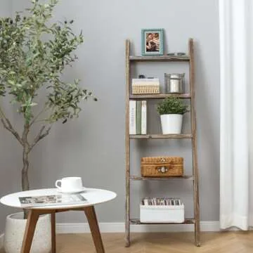 MyGift Decorative Ladder Shelf for Stylish Storage