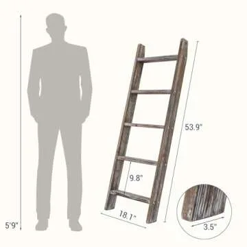 MyGift Decorative Ladder Shelf for Stylish Storage