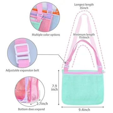 Tagitary Mesh Beach Bags Kids Shell Collecting Swimming Accessories
