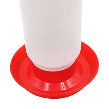 M.Z.A Poultry Water Jug Automatic Poultry Waterer Small Poultry Water Containers Drinkers for Chickens Birds Pigeon Quail 1L (Red and White)