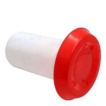 M.Z.A Poultry Water Jug Automatic Poultry Waterer Small Poultry Water Containers Drinkers for Chickens Birds Pigeon Quail 1L (Red and White)