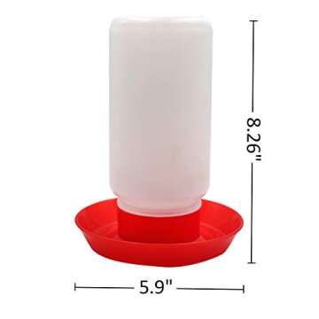 M.Z.A Poultry Water Jug Automatic Poultry Waterer Small Poultry Water Containers Drinkers for Chickens Birds Pigeon Quail 1L (Red and White)