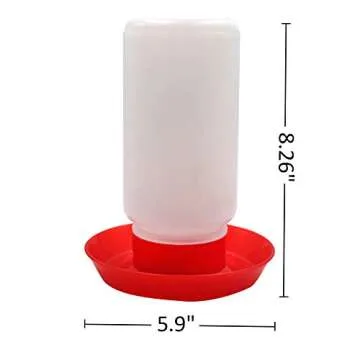 M.Z.A Poultry Water Jug Automatic Poultry Waterer Small Poultry Water Containers Drinkers for Chickens Birds Pigeon Quail 1L (Red and White)