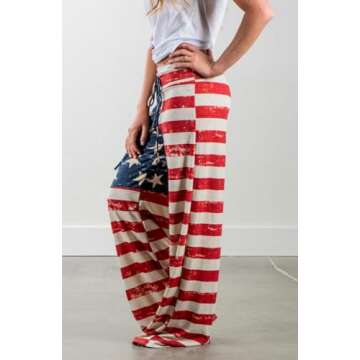 Elsofer 4th of July Pants for Women - Stylish Patriotic Casual Pants