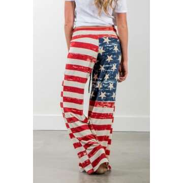 Elsofer 4th of July Pants for Women - Patriotic & Relaxed