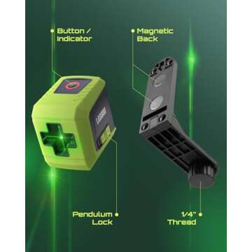 LASGOO Laser Level Self Leveling, Green Cross Laser Line for Construction and Hanging