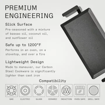 Made In Carbon Steel Griddle - Professional Cookware - Induction Compatible