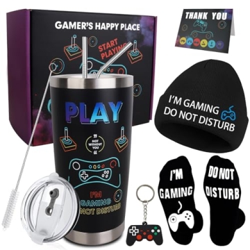 CAKKA Gamer Gifts - 8PCS Cool Gaming Gift Set with Beanie, Socks, and More