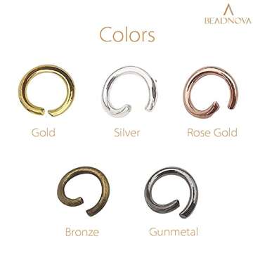 BEADNOVA 8mm Open Jump Rings for Jewelry Making