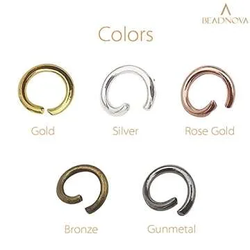 BEADNOVA 8mm Open Jump Rings for Jewelry Making