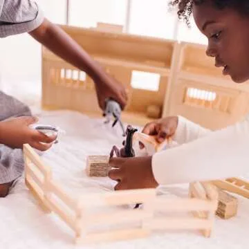 Melissa & Doug Fold and Go Wooden Horse Stable for Kids