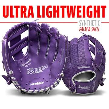 Franklin Sports unisex teen and Franklin Sports Kids Baseball Gloves Meshtek Child s Tball Glove Bal...