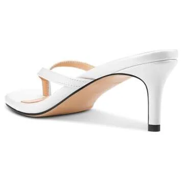 Aachcol Women's Stylish Slip-On Kitten Heel Sandals