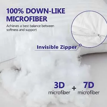 HOMELAB 2 Pack Queen Pillows for Sleeping - 100% Breathable Cotton Case, Soft Plush Down Alternative Filler, Medium to Soft Neck Support for Side Back and Stomach Sleepers, 20x30