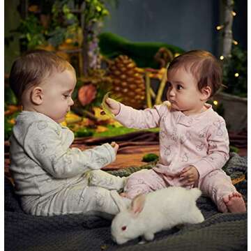 Owlivia Organic Cotton Baby Boy Girl Zip up Sleep N Play, Footless, Long Sleeve(3-6 Months, Pink Rabbit)