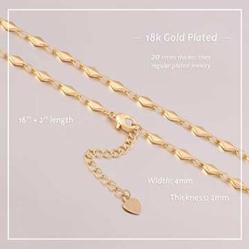 18k Gold Rhombus Choker Necklace Minimalist Jewelry for Women