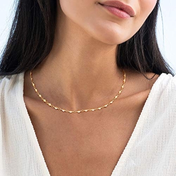 18k Gold Rhombus Choker Necklace Minimalist Jewelry for Women