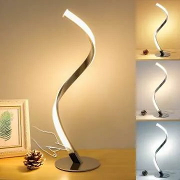 Modern Spiral Touch Control Table Lamp for Home