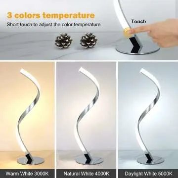 Modern Spiral Touch Control Table Lamp for Home