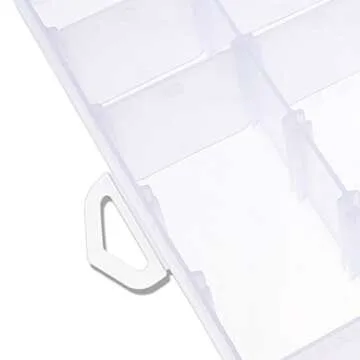 D-BUY 36 Grids Clear Plastic Jewelry Box Organizer Storage Container with Adjustable Dividers 10.8 x 6.9 x 1.7 inch(Clear Color, 1 Pack, 36 Grids)